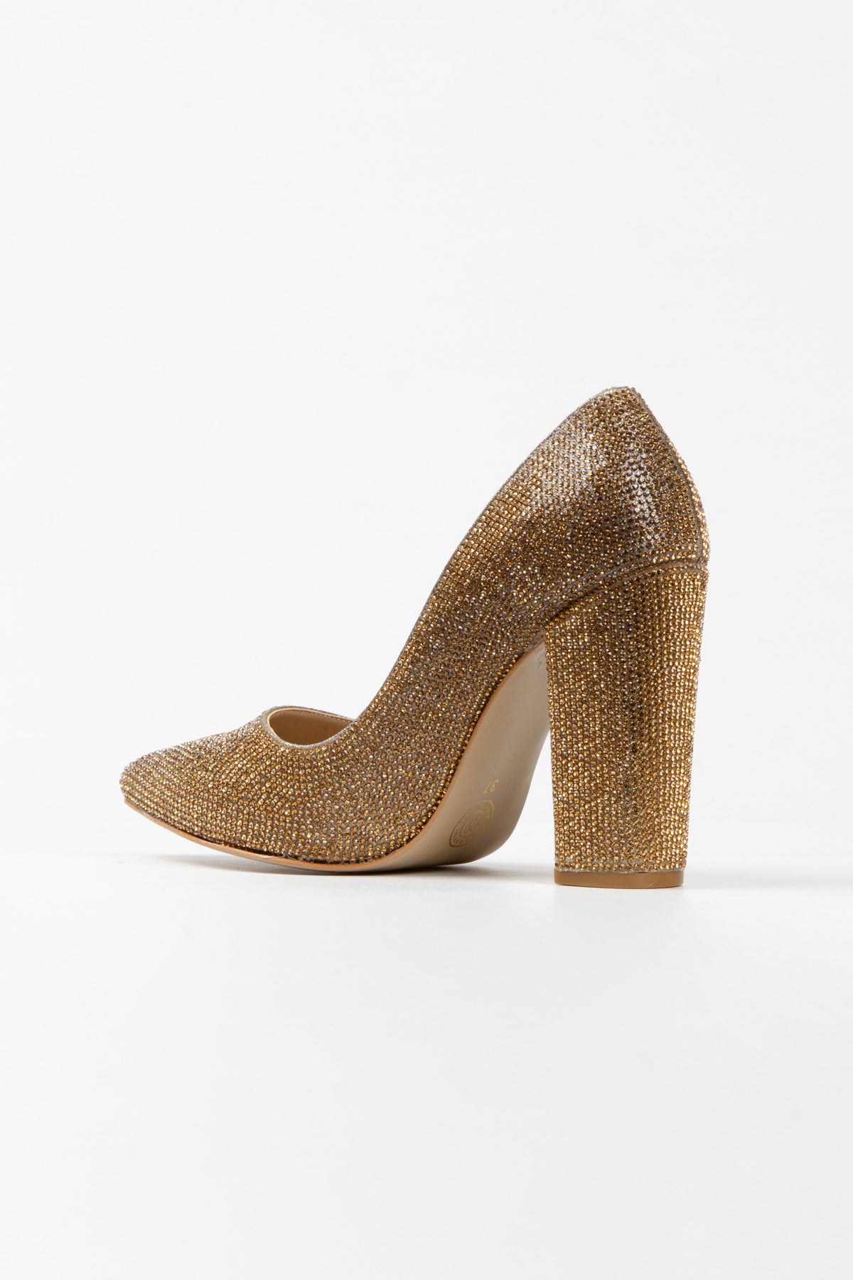 LONDON SHOE - GOLD RHINESTONE