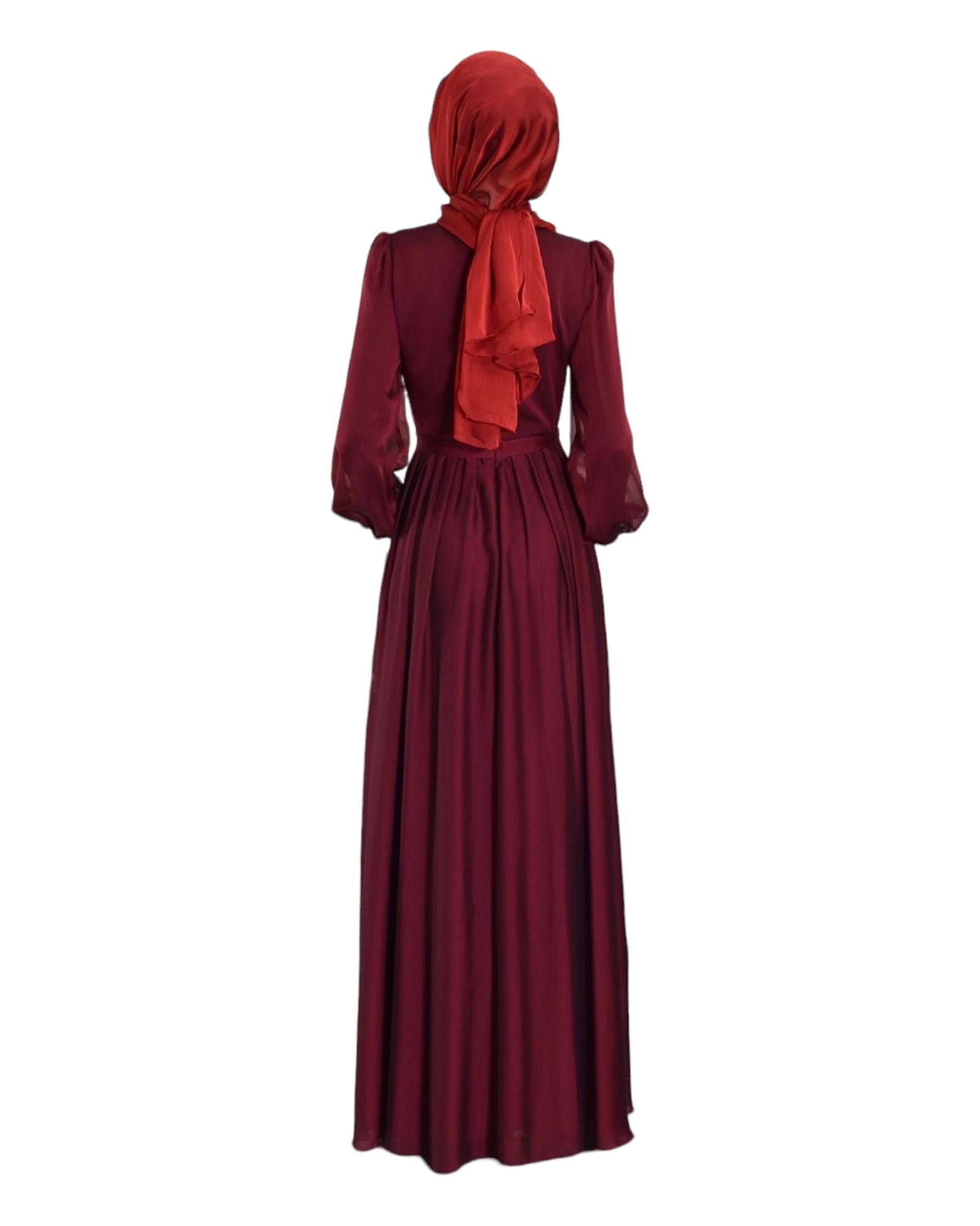 AISHA GOWN - BURGUNDY