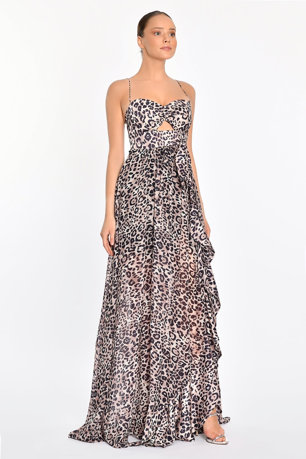 JANE LEOPARD GOWN -BEIGE