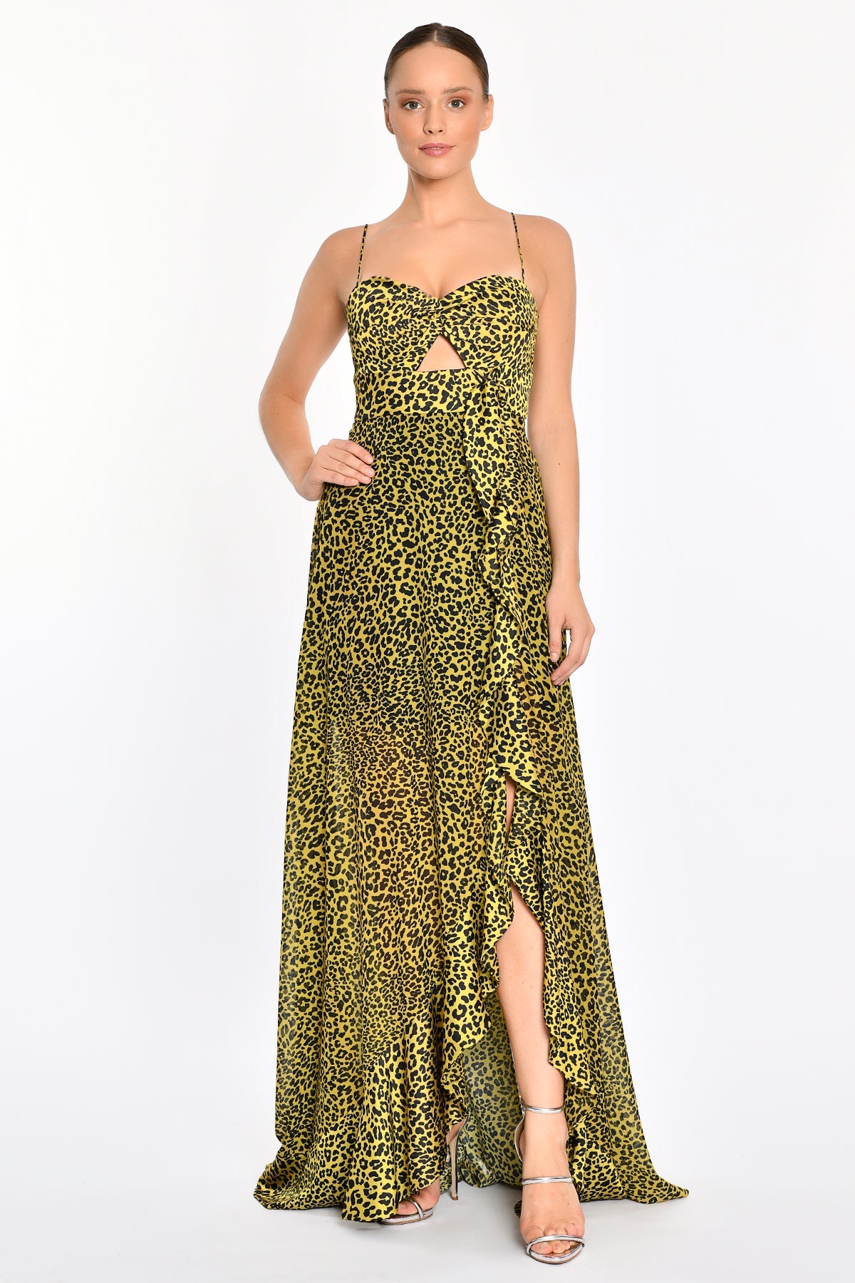 JANE LEOPARD GOWN -YELLOW