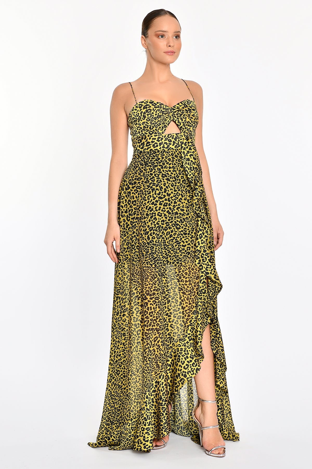 JANE LEOPARD GOWN -YELLOW