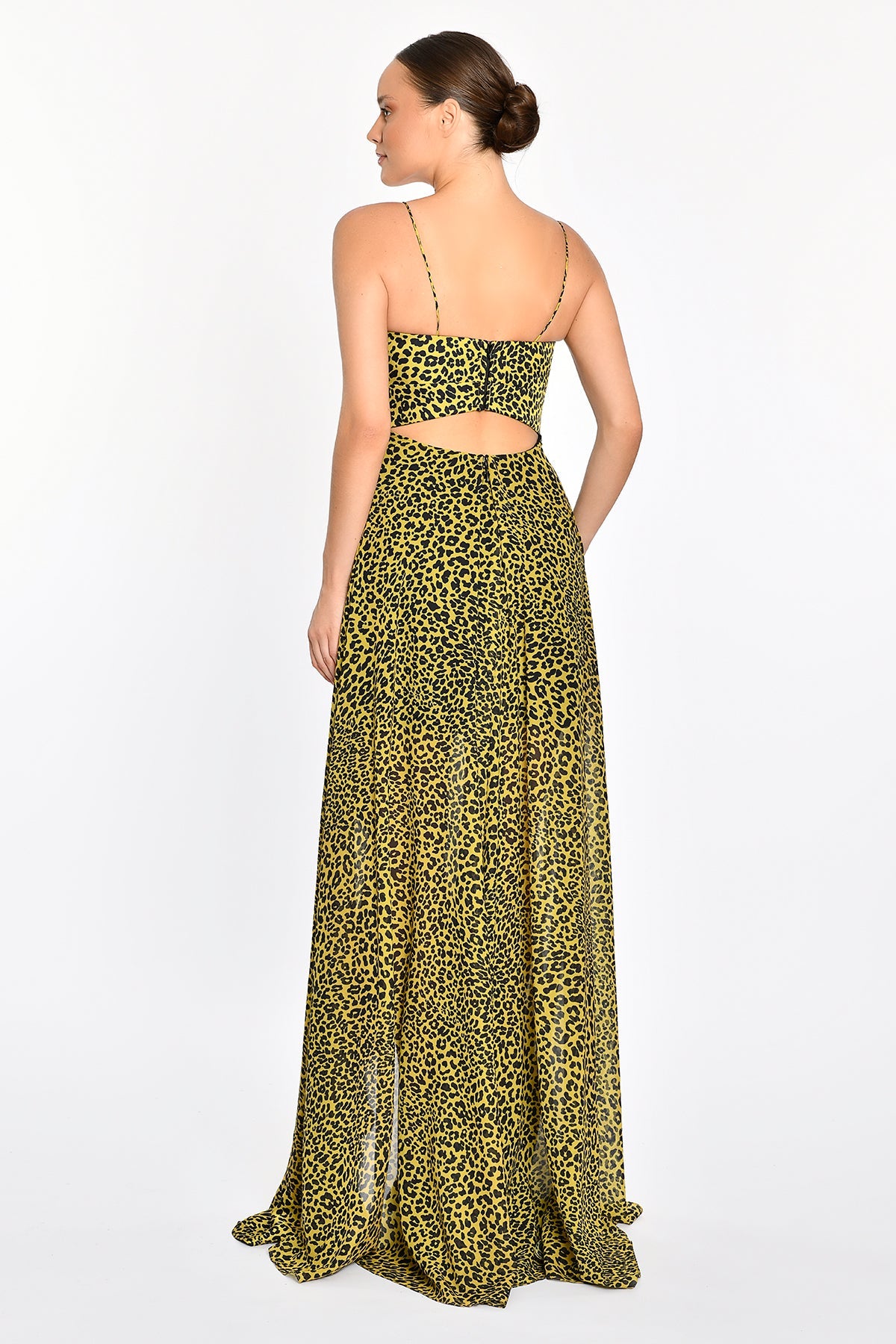 JANE LEOPARD GOWN -YELLOW