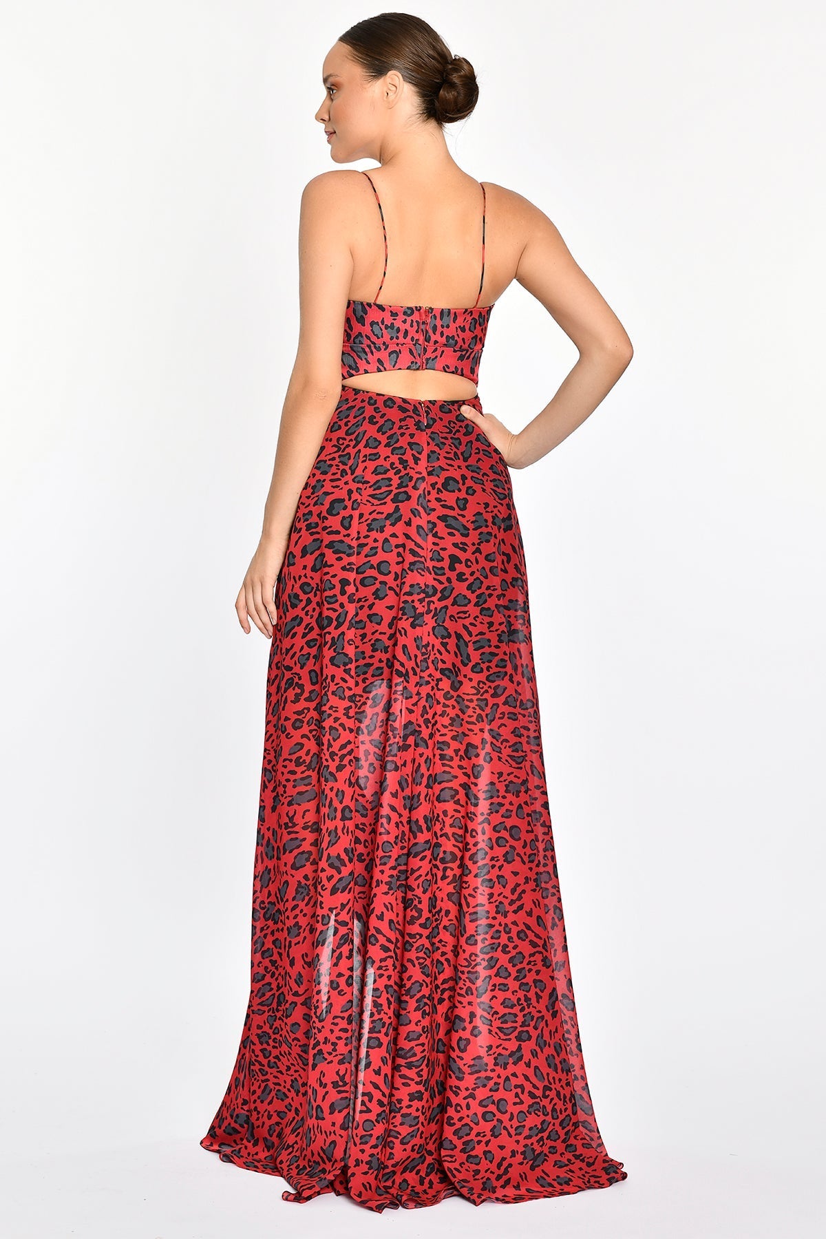 JANE LEOPARD GOWN - RED