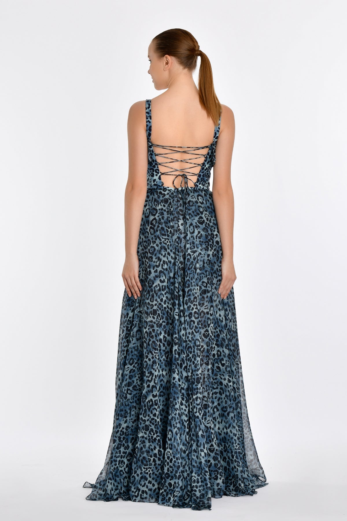 JODIE LEOPARD GOWN - GREY