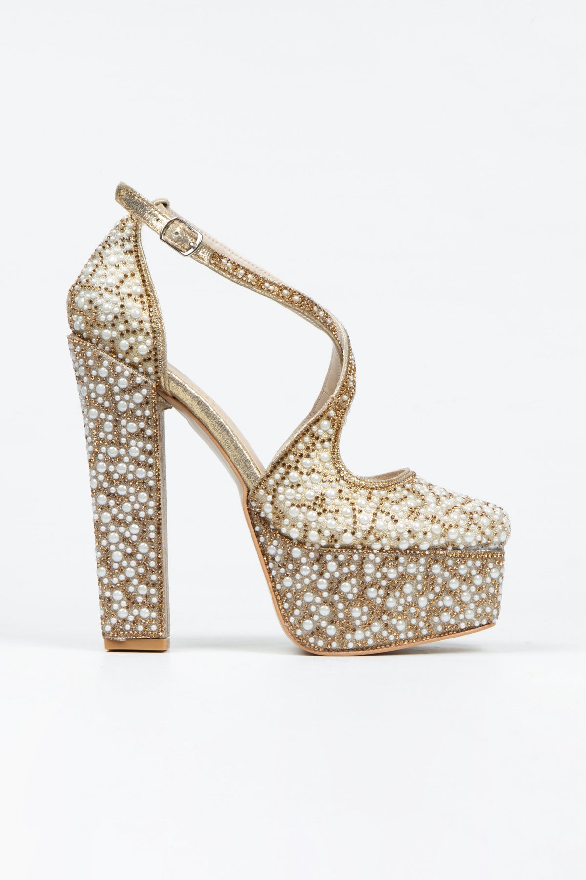 PRAG SHOE - GOLD PEARLS