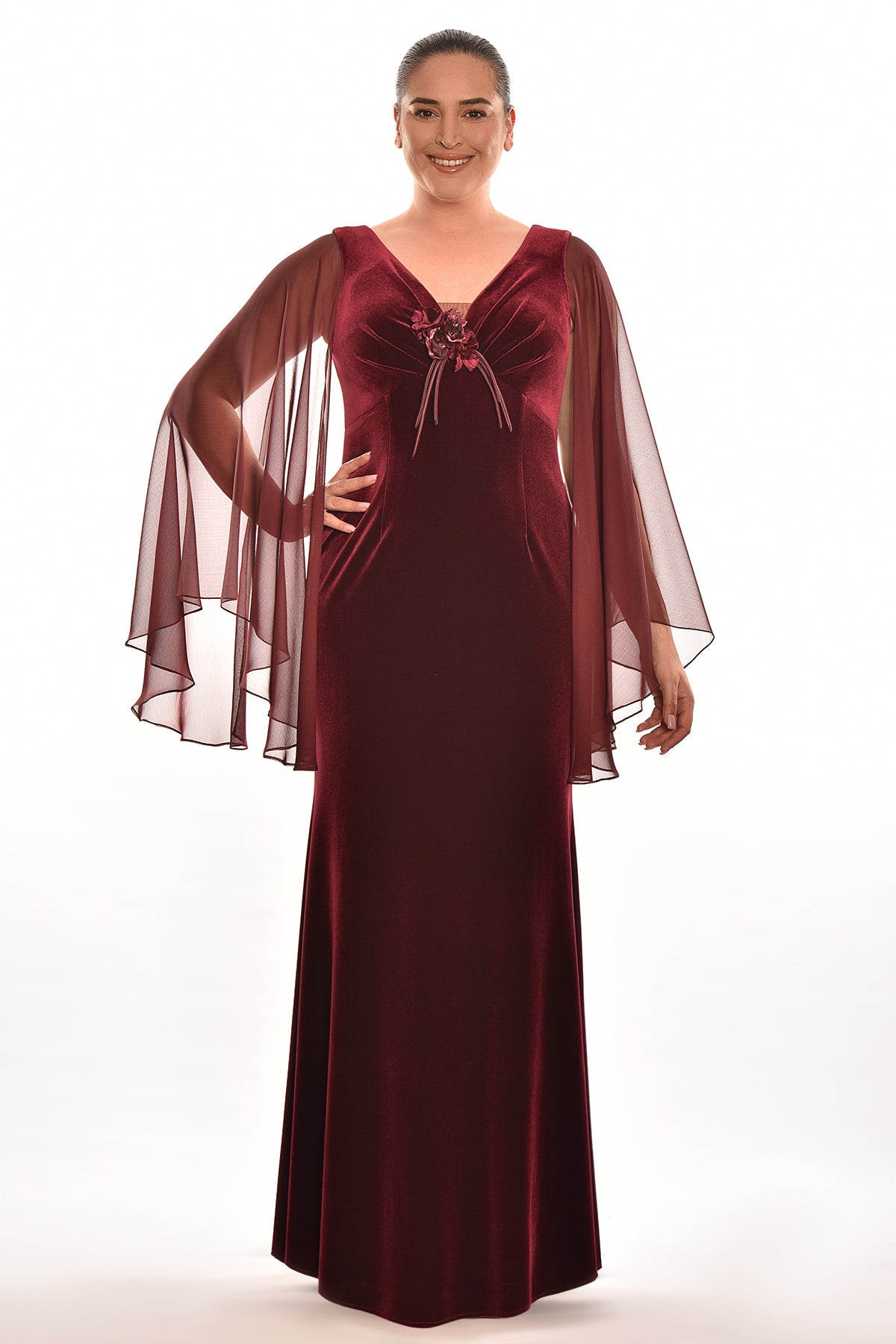 CAMILA GOWN - BURGUNDY