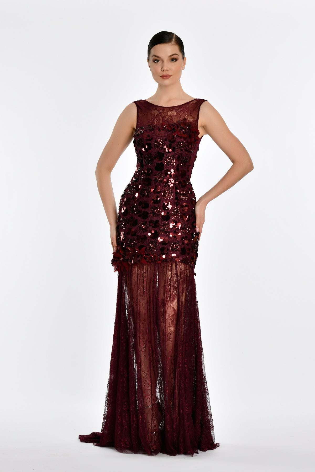 MAYA GOWN - BURGUNDY