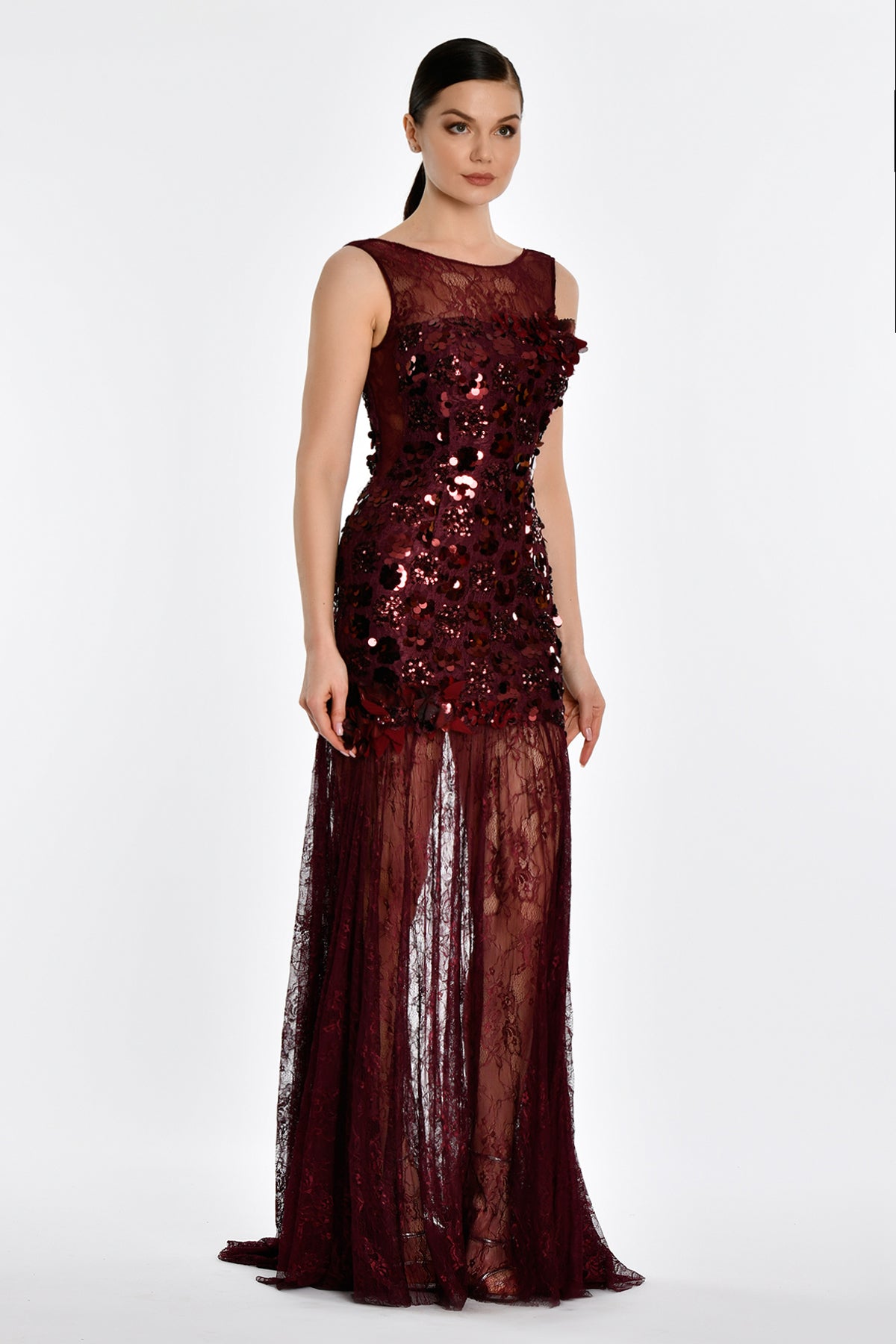 MAYA GOWN - BURGUNDY