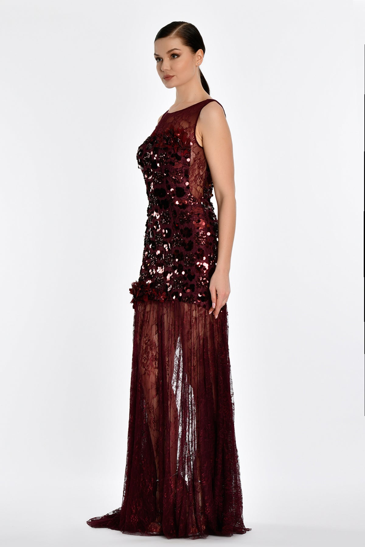 MAYA GOWN - BURGUNDY