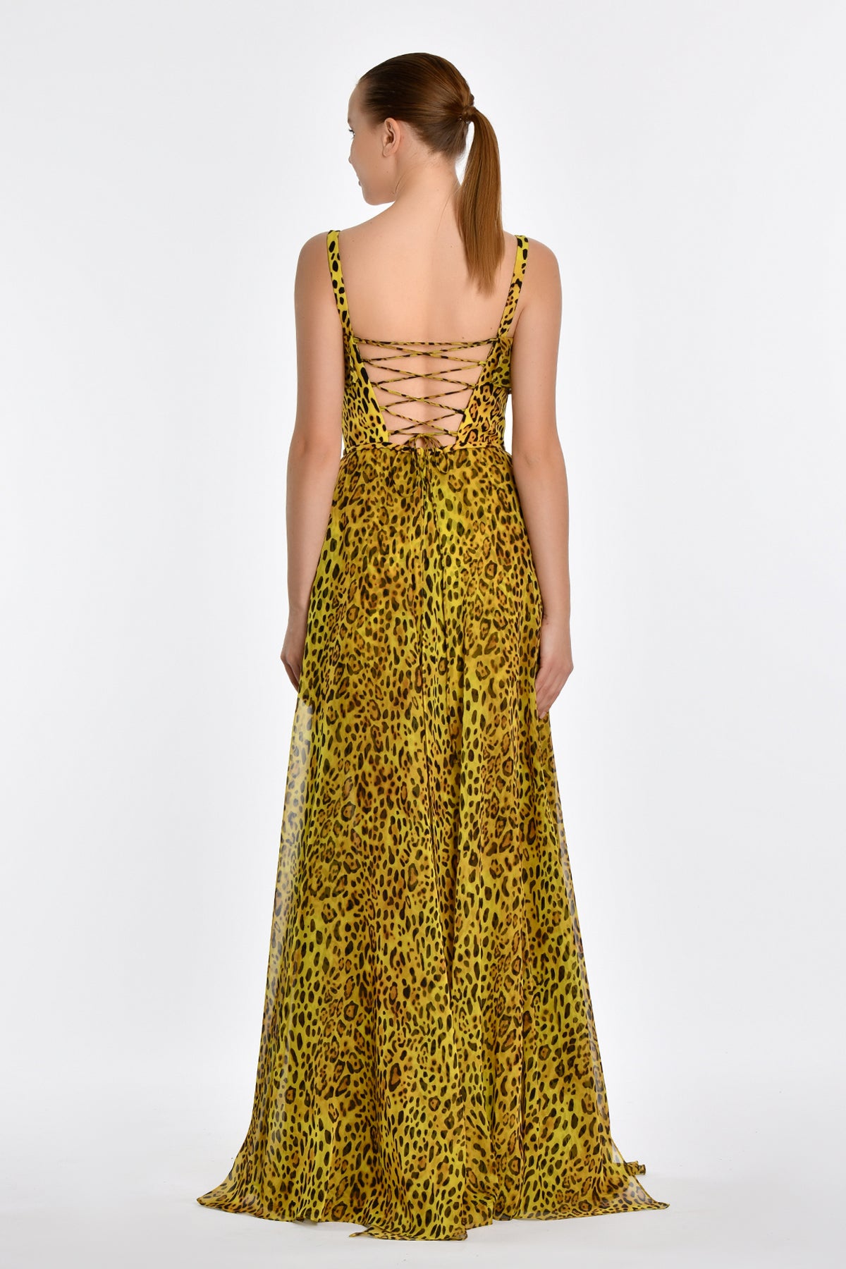 JODIE LEOPARD GOWN - YELLOW